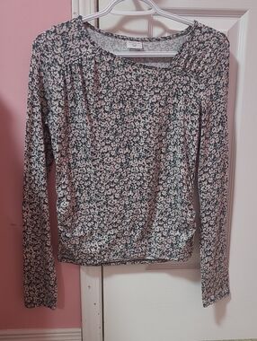 abercrombie kids Pink and Green Floral Long-Sleeve Top